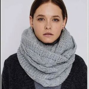 Gap Extra Thick Chunky Sweater Unity Scarf#Pewter Gray